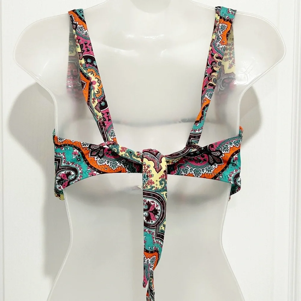 Becca Swimwear paisley bikini top. D cup.